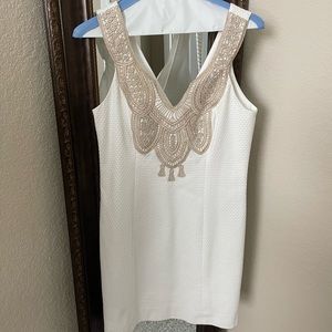 Lilly Pulitzer White and Gold Dress
